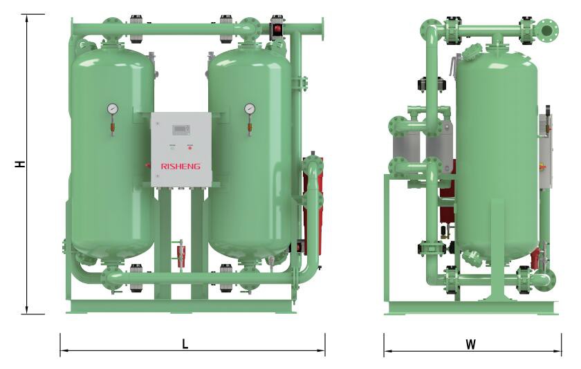 The heated regenerative desiccant air dryer The heated regenerative desiccant air dryer
